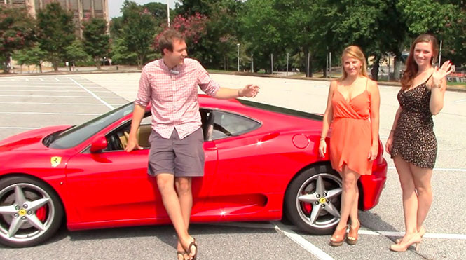 Πως αντιδρούν οι άνδρες στη θέα δυο γυναικών με Ferrari;