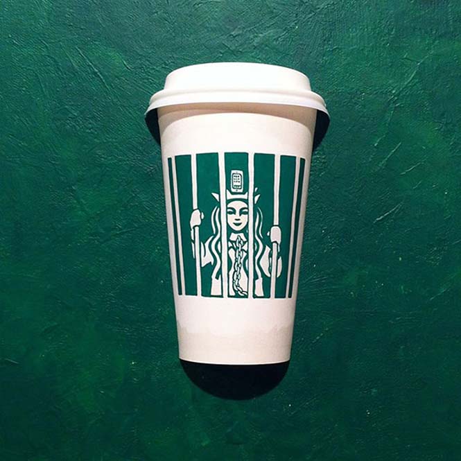 Σκιτσογράφος μετατρέπει τα ποτήρια των Starbucks σε απίθανες δημιουργίες (3)
