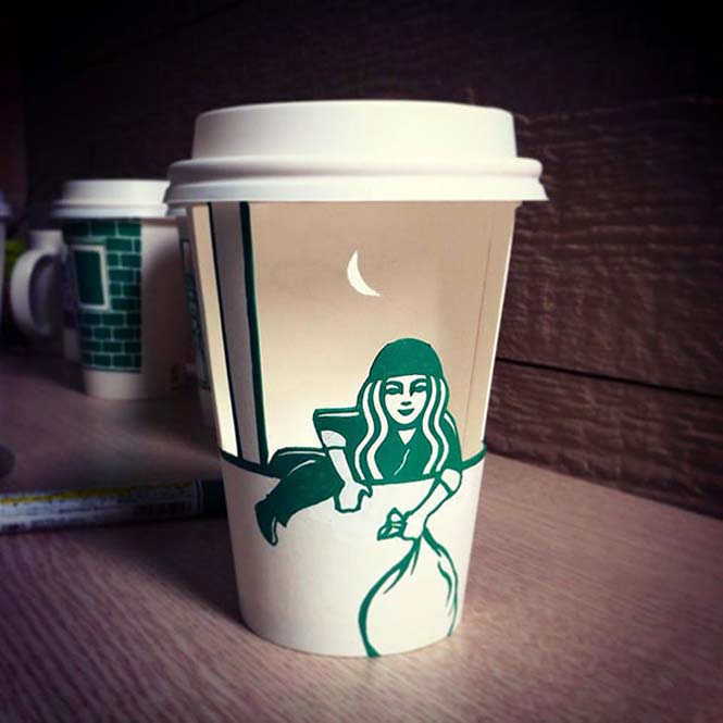 Σκιτσογράφος μετατρέπει τα ποτήρια των Starbucks σε απίθανες δημιουργίες (6)