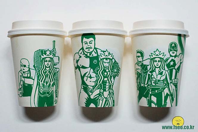 Σκιτσογράφος μετατρέπει τα ποτήρια των Starbucks σε απίθανες δημιουργίες (8)