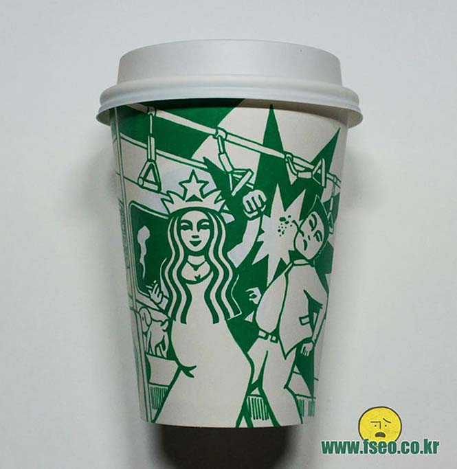Σκιτσογράφος μετατρέπει τα ποτήρια των Starbucks σε απίθανες δημιουργίες (9)