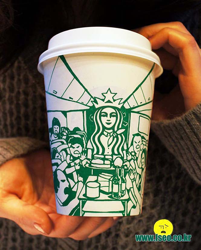 Σκιτσογράφος μετατρέπει τα ποτήρια των Starbucks σε απίθανες δημιουργίες (12)