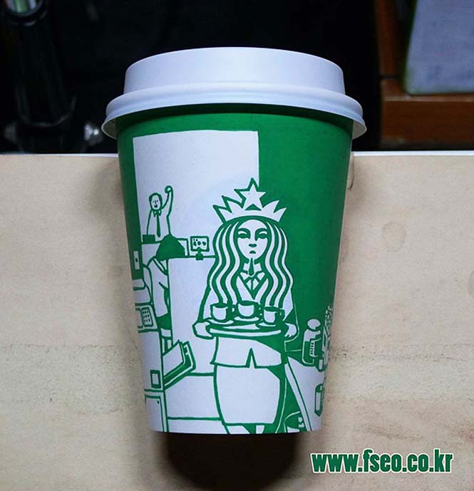 Σκιτσογράφος μετατρέπει τα ποτήρια των Starbucks σε απίθανες δημιουργίες (13)