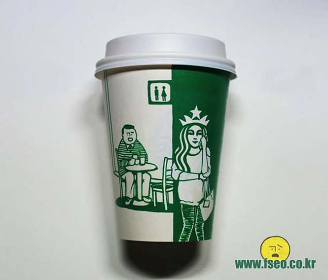 Σκιτσογράφος μετατρέπει τα ποτήρια των Starbucks σε απίθανες δημιουργίες (14)