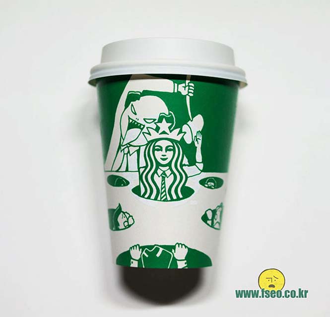 Σκιτσογράφος μετατρέπει τα ποτήρια των Starbucks σε απίθανες δημιουργίες (17)