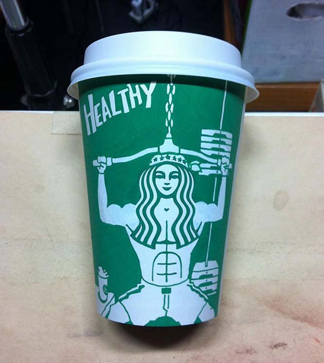 Σκιτσογράφος μετατρέπει τα ποτήρια των Starbucks σε απίθανες δημιουργίες (25)